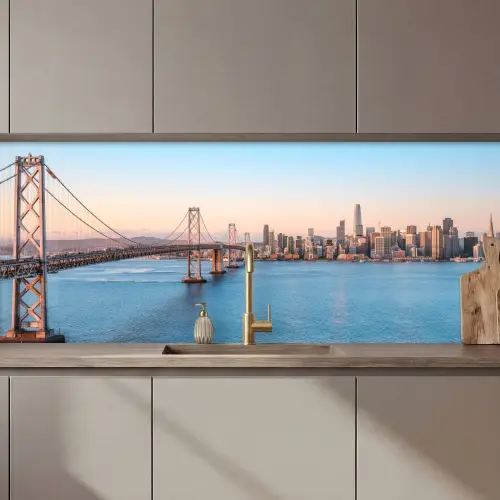 Water - Brug - Skyline - Modern keuken achterwand 2 middel zz_3dshopping