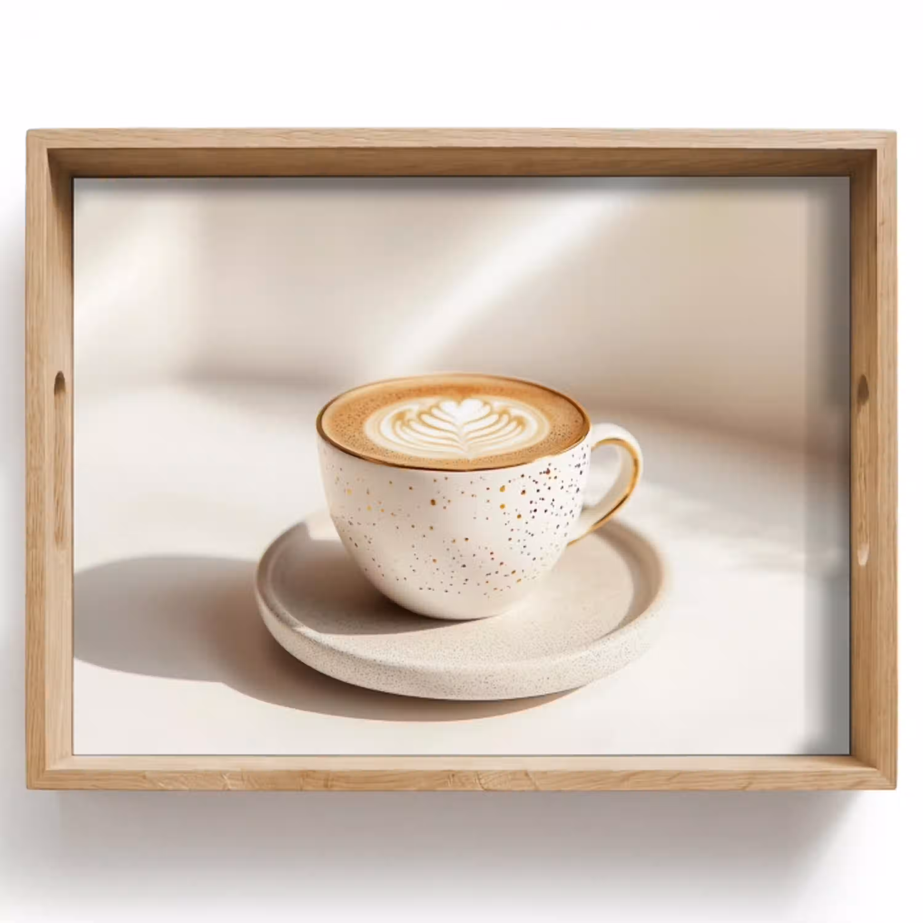 Cappuccino - Schuim - Schotel - Beige Dienblad Rechthoek middel -z3d_shopping