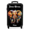 Olifant Versierd met Kleurrijke Spetters NBS - Handbagage koffer - Kinderen Unisex middel -productfoto_recht