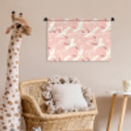 Kraanvogels - Bloesem - Roze Wandkleed katoen klein 269 -wsfeer5_kind