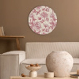 Pioenrozen - Modern -  Rood Akoestische PET Vilt - Rond klein 838 -sfeer1