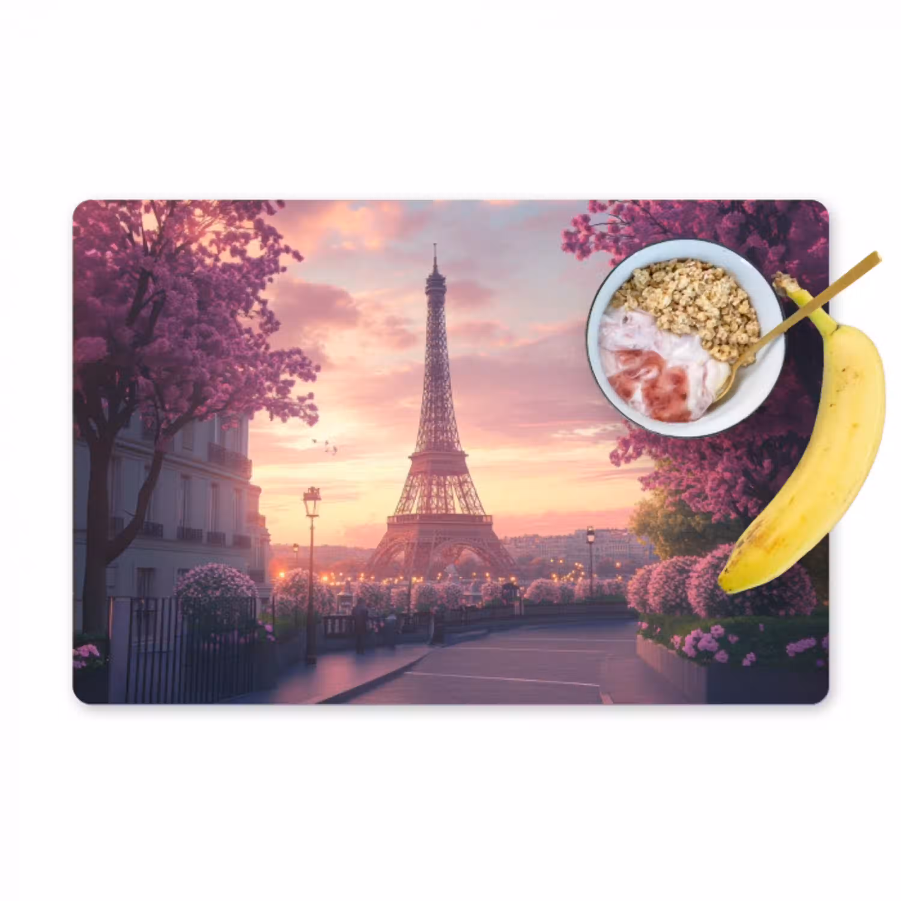 Eiffeltoren - Parijs - Roze Placemat vinyl groot -zzzproduct_Kitchenyeah-website