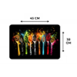 Lepels - Kruiden - Modern - Graffiti - Verf - Kleurrijk Placemat vinyl groot -specs