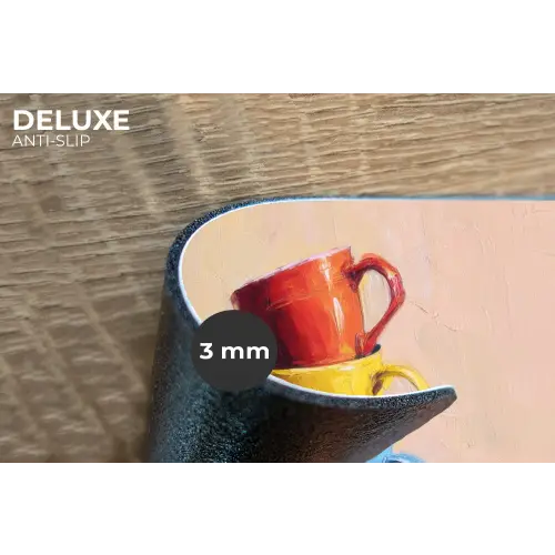 Mokken - Gestapeld - Keramiek - Kleurrijk Placemat vinyl groot -closeup