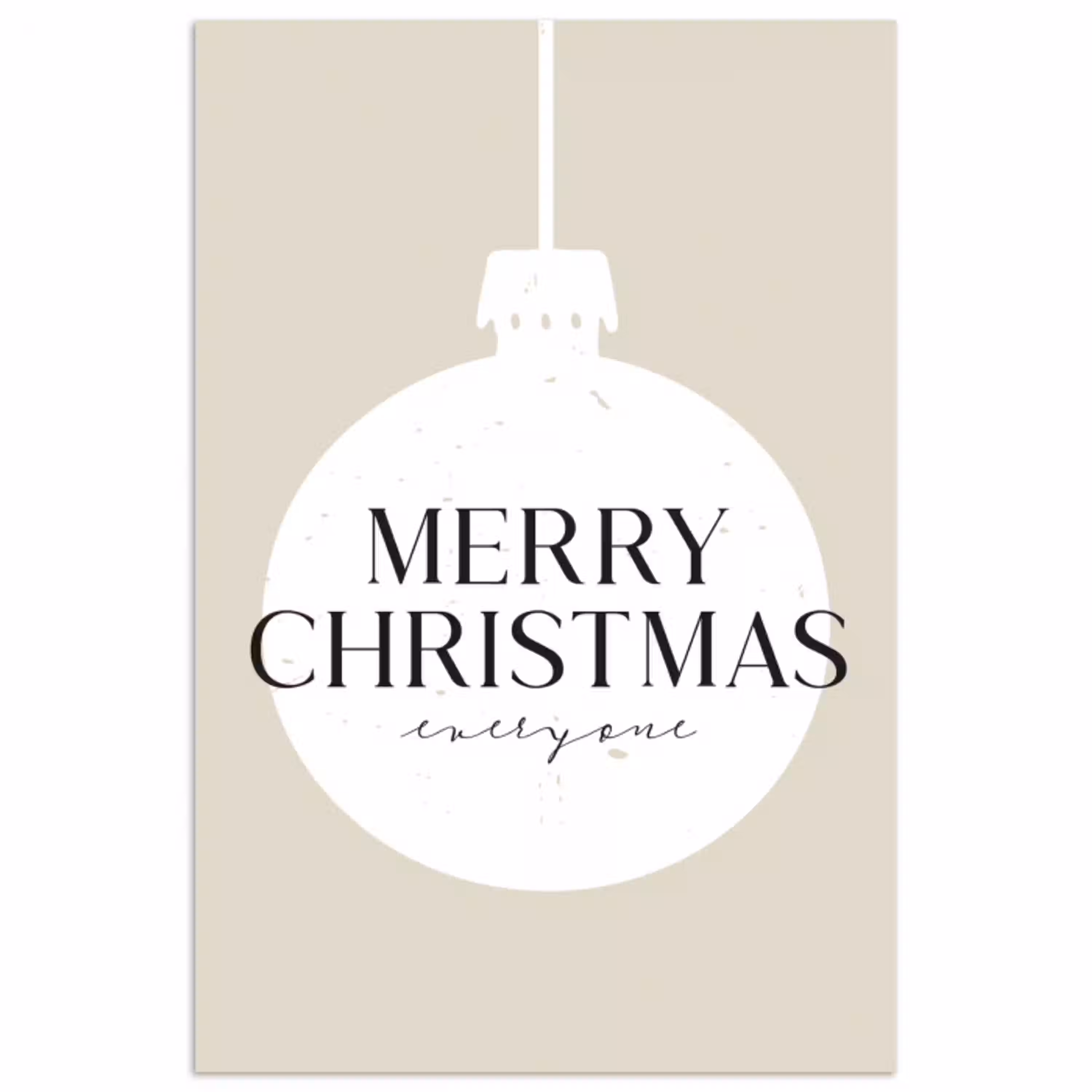 Christmas - Kerstballen - Japandi - Witte kerstballen poster papier klein -3d