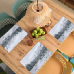Weg - Bergen - Sneeuw - Naaldbos - Avontuurlijk Placemat vinyl groot -zzsfeer5_Kitchenyeah-website