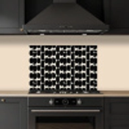 Modern - Patroon - Zwart keuken achterwand spatscherm klein 900 -sfeer1