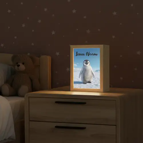 Pinguïn - Sneeuw - Landschap - Wit Light Box met kabel (Kinderlampje) klein -sfeer1_kind