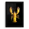 Kreeft - Geel - Stippen - Effen fotolijst zwart zonder passe partout klein -3d
