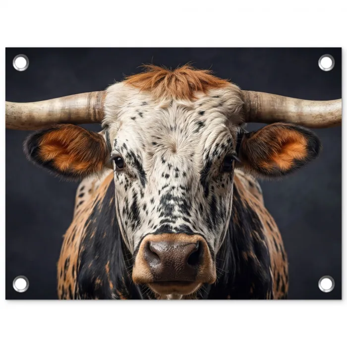 Stier - Kleurrijk - Hoorns tuinposter los doek klein -3d