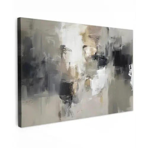 Kleurenpalet - Penseelstreken - Beige - Nevelig canvas 2cm klein -z3d