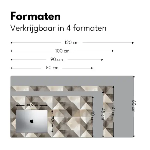 Geometrisch - Motief - Aardetinten Muismat XXL klein 681 -sfeer5