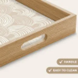 Golven - Structuur - Beige Dienblad Rechthoek middel 911 -USP_HandgreepEN