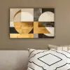 Abstract - Goud - Grijs - Vormen - Geometrisch canvas 2cm klein -sfeer3