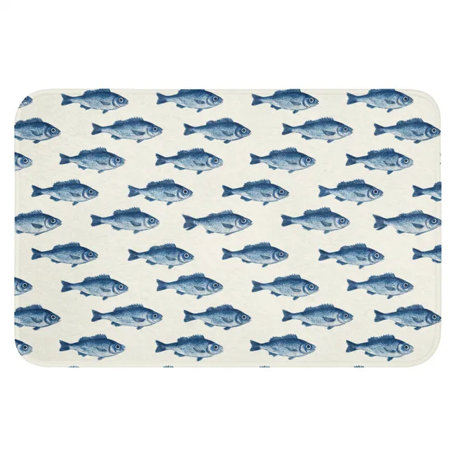 WC Mat - Vis - Patroon - Blauw