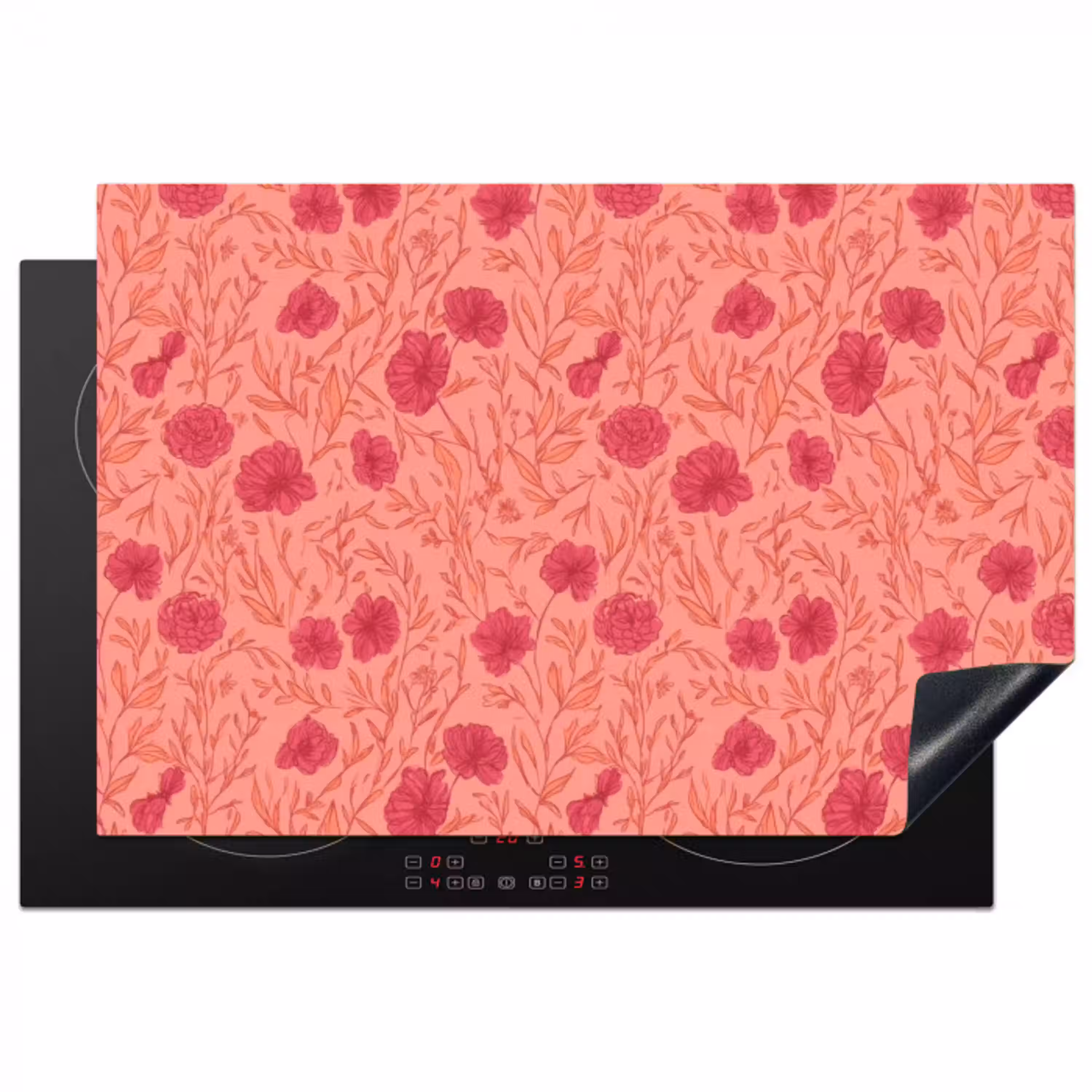 Weidebloemen - Romantisch - Roze Inductie beschermer vinyl 3mm klein 276 -3d