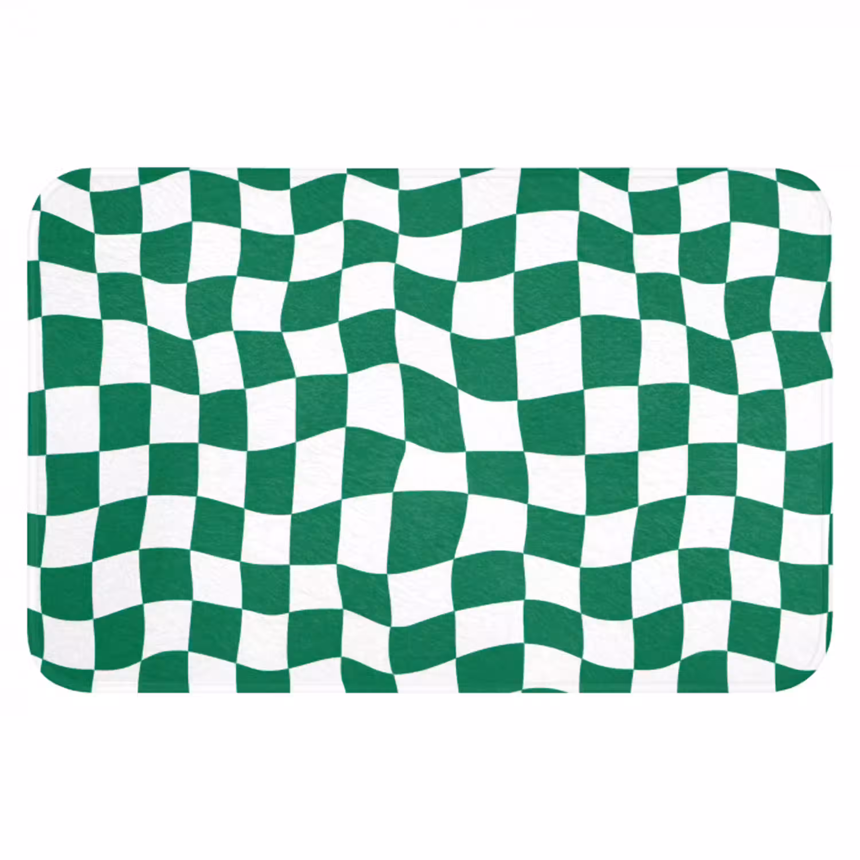 Schaakbord - Golvend - Groen Badmat klein 997 -3d