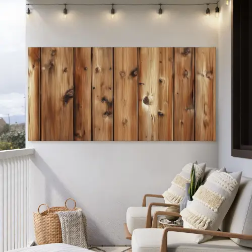 Hout - Planken - Bruin Tuinposter op houten frame 2 cm dik xxl -sfeer1
