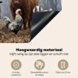 Boerderijdieren - Groep - Mist - Natuur - Rustiek Inductie beschemer met haakjes klein -ky-onderkant-nl
