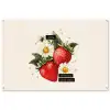 Aardbeien - Madeliefjes - Quote - Sterretjes tuinposter los doek groot -3d