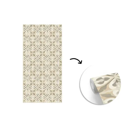 Tegel - Motief - Beige fotobehang vinyl groot 64 -3d