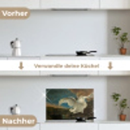 Zwaan - Oude meesters - Jan Asselijn keuken achterwand spatscherm klein -voor_na_DE