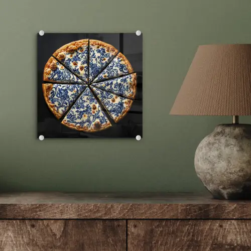 Pizza - Eten - Delftsblauw plexiglas 5mm klein -sfeer3