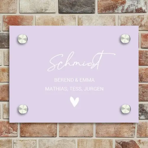 Lila - Sierlijk Naambord Rechthoek middel -sfeer3