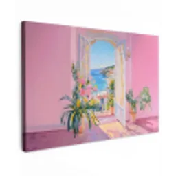 Roze - Buiten - Verf Tuinposter op houten frame 2 cm dik klein -3d