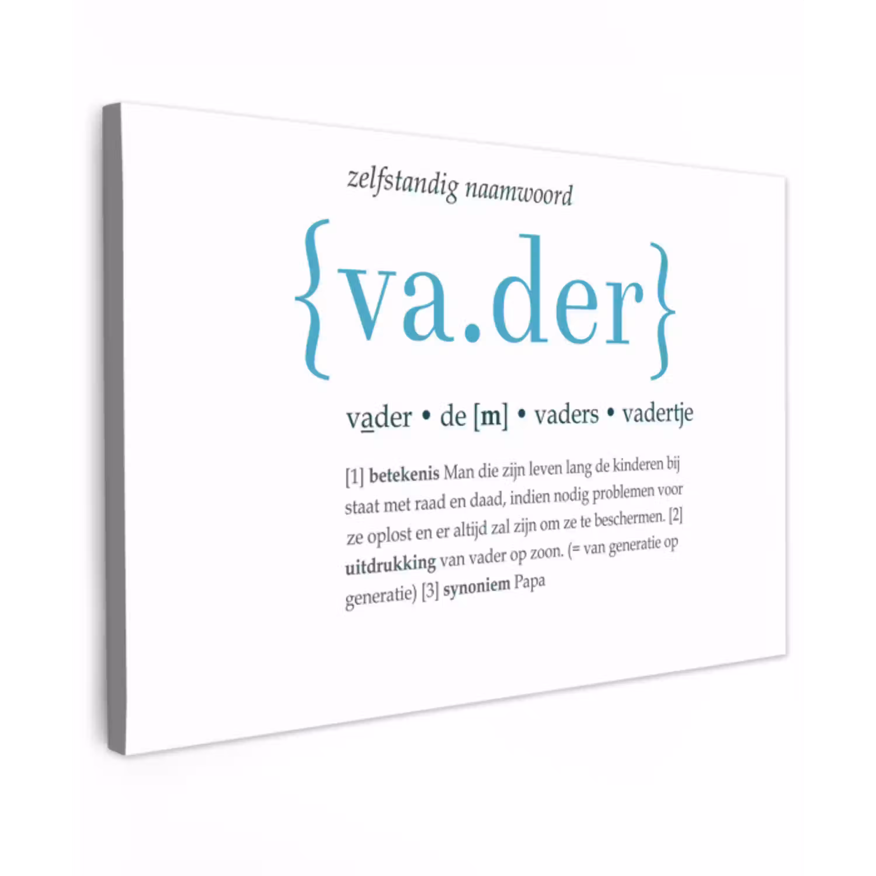 Quotes - Vader definitie - Spreuken - Woordenboek canvas 2cm klein -z3d