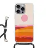 Heuvels - Oranje - Zon - Abstract Hoesje iPhone 16 Pro Max met koord klein -3d
