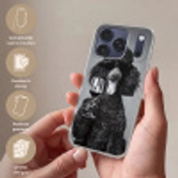 Hond - Krullen - Zonnebril - Wijn Telefoonhoesje iPhone 17 Pro Max klein -sfeer3_NL