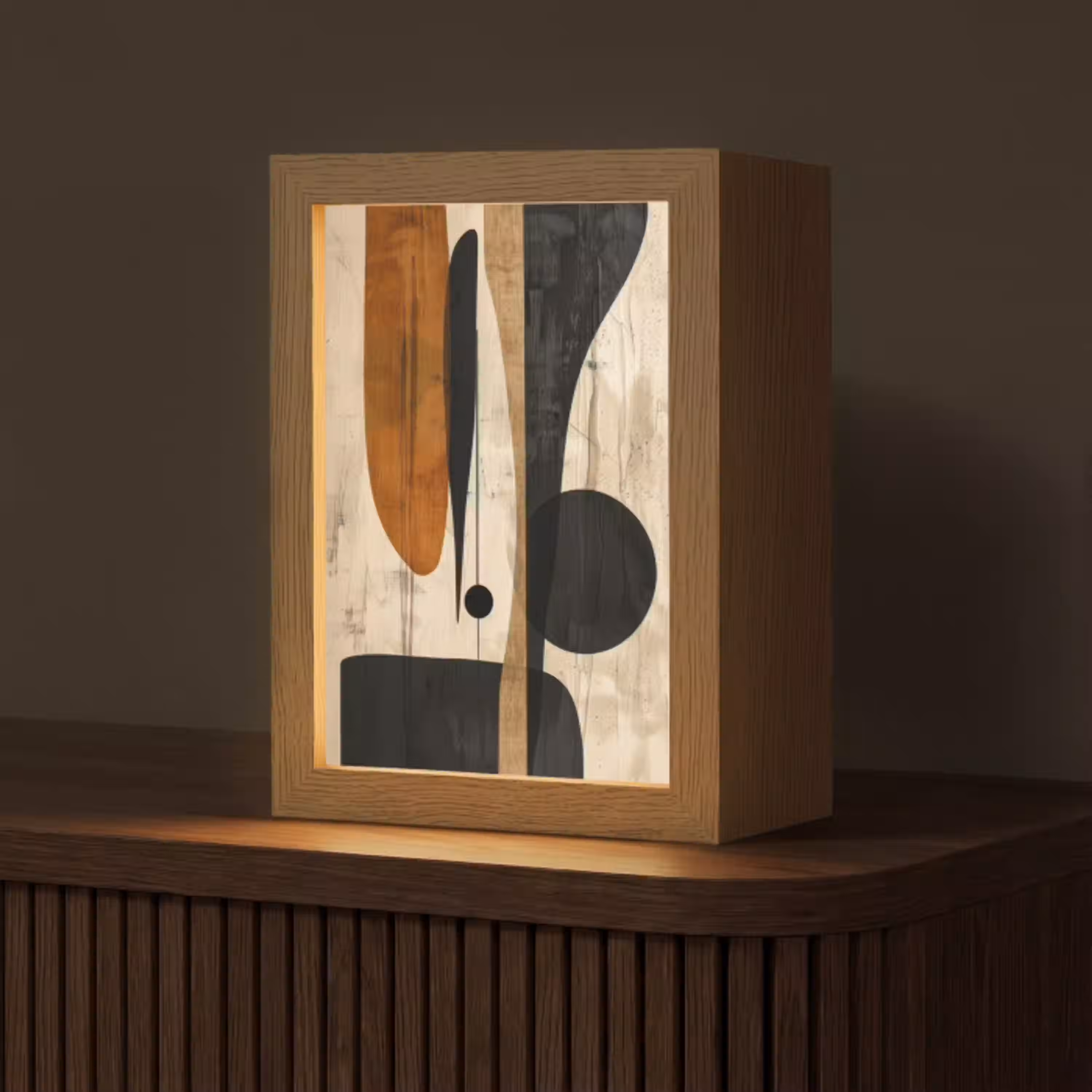 Abstract - Kunst - Vormen - Modern Light Box met kabel (Tafellamp) klein -z3d_website