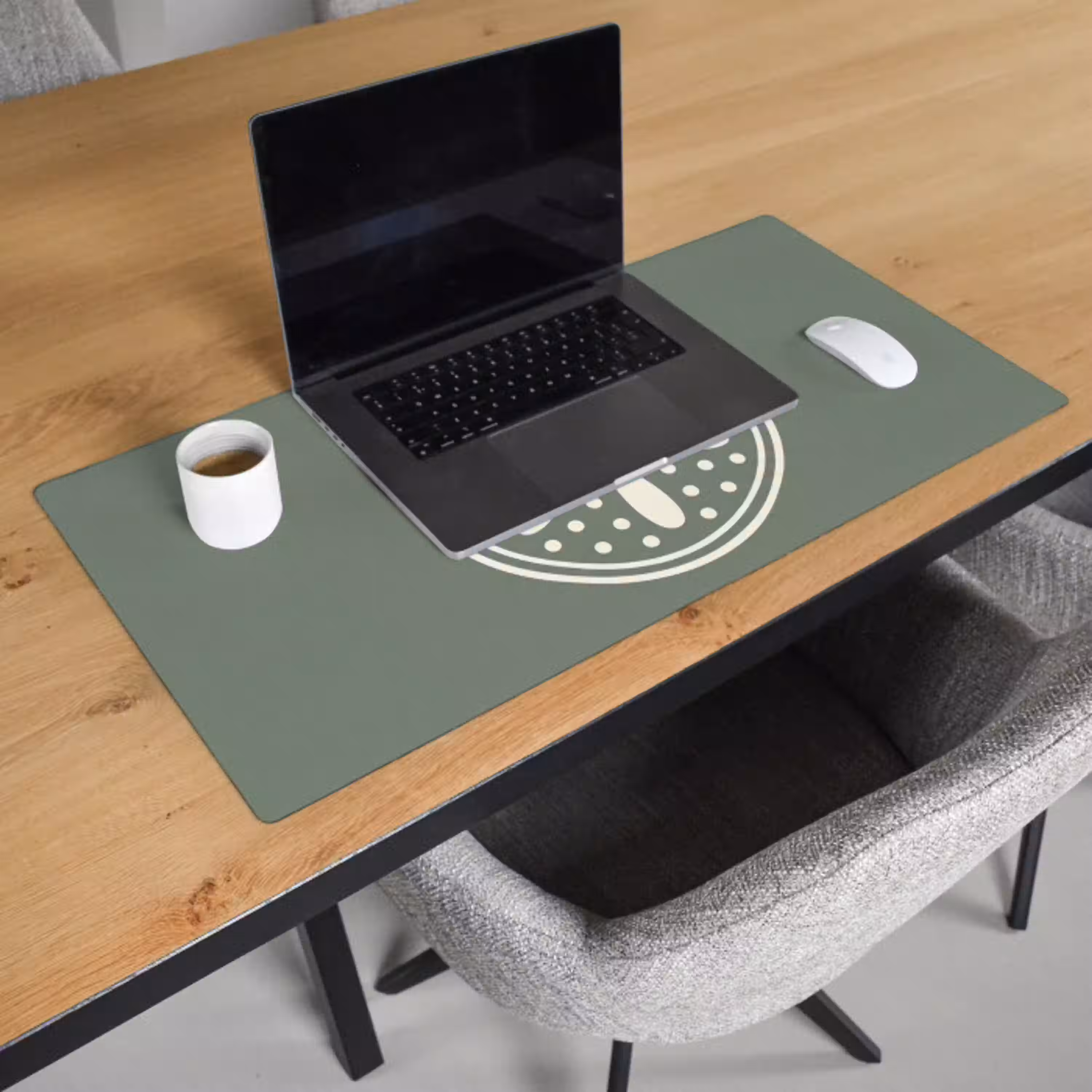 Patroon - Cirkel - Abstract - Groen - Decoratie Muismat XXL klein -sfeer1