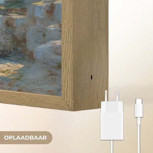 Zee - Golven - Rotsen - Meeuwen Light Box met batterij (Wandlamp) middel -USP_websiteoplaadbaarNL