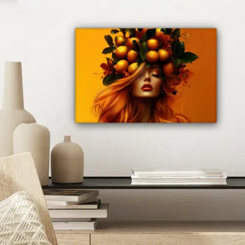 Vrouw - Citroenen - Bloesem - Geel canvas 2cm klein -sfeer6