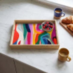 Abstract - Kleurrijk - Golven - Lijnen Dienblad Rechthoek middel -sfeer2