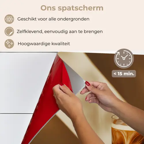 Glas - Ijskoffie - Schaduw - Bruin keuken achterwand spatscherm klein -spatscherm_NL