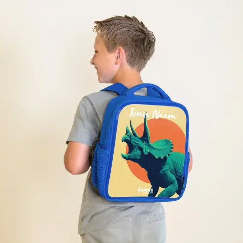 Dino - Triceratops  - Dier Kinderrugzak - Blauw middel -sfeer2