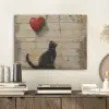 Street art - Kat - Ballon - Graffiti - Banksy PET vilt klein -sfeer1