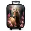 Lichtbruin paard tussen de roze bloemen Kinderkoffer - Zwart klein -zzz_website3d