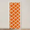 Oranje - Ruitpatroon - Wit deurposter klein 289 -3d_beige