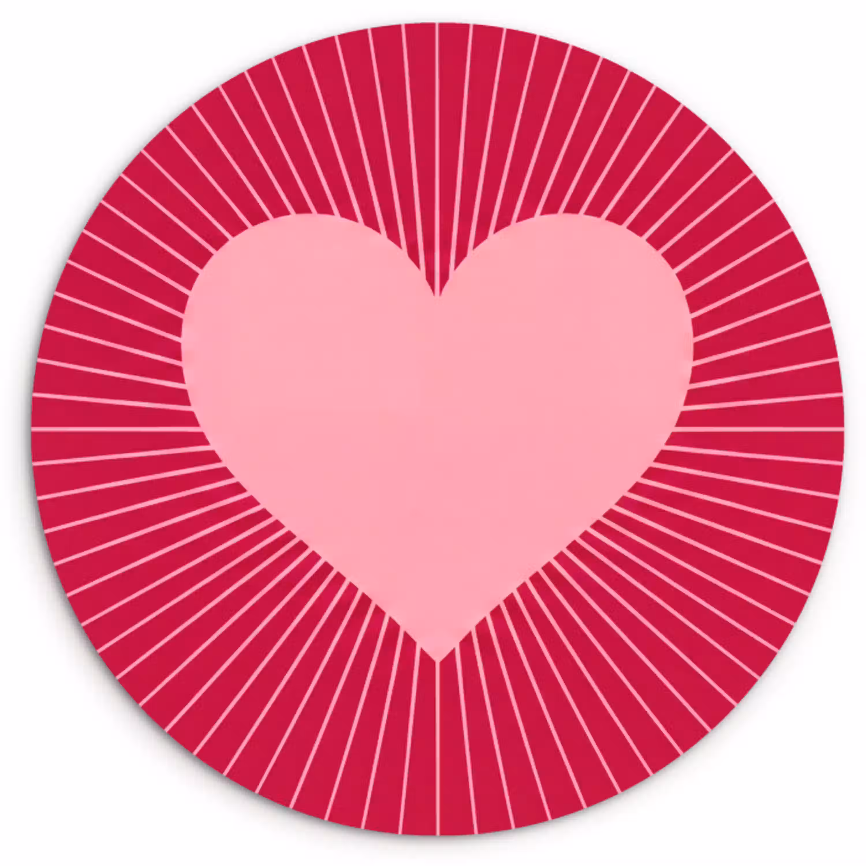 Hart - Stralen - Liefde - Abstract - Roze Wandcirkel plexiglas klein -3d