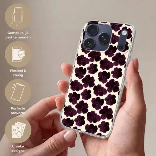 Bloemen - Aquarel - Paars Telefoonhoesje iPhone 17 Pro klein 878 -sfeer3_NL