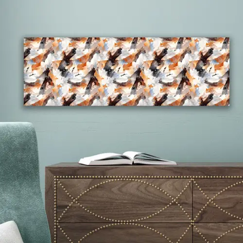Penseelstreken - Oranje - Grijs canvas 2cm klein 828 -sfeer4