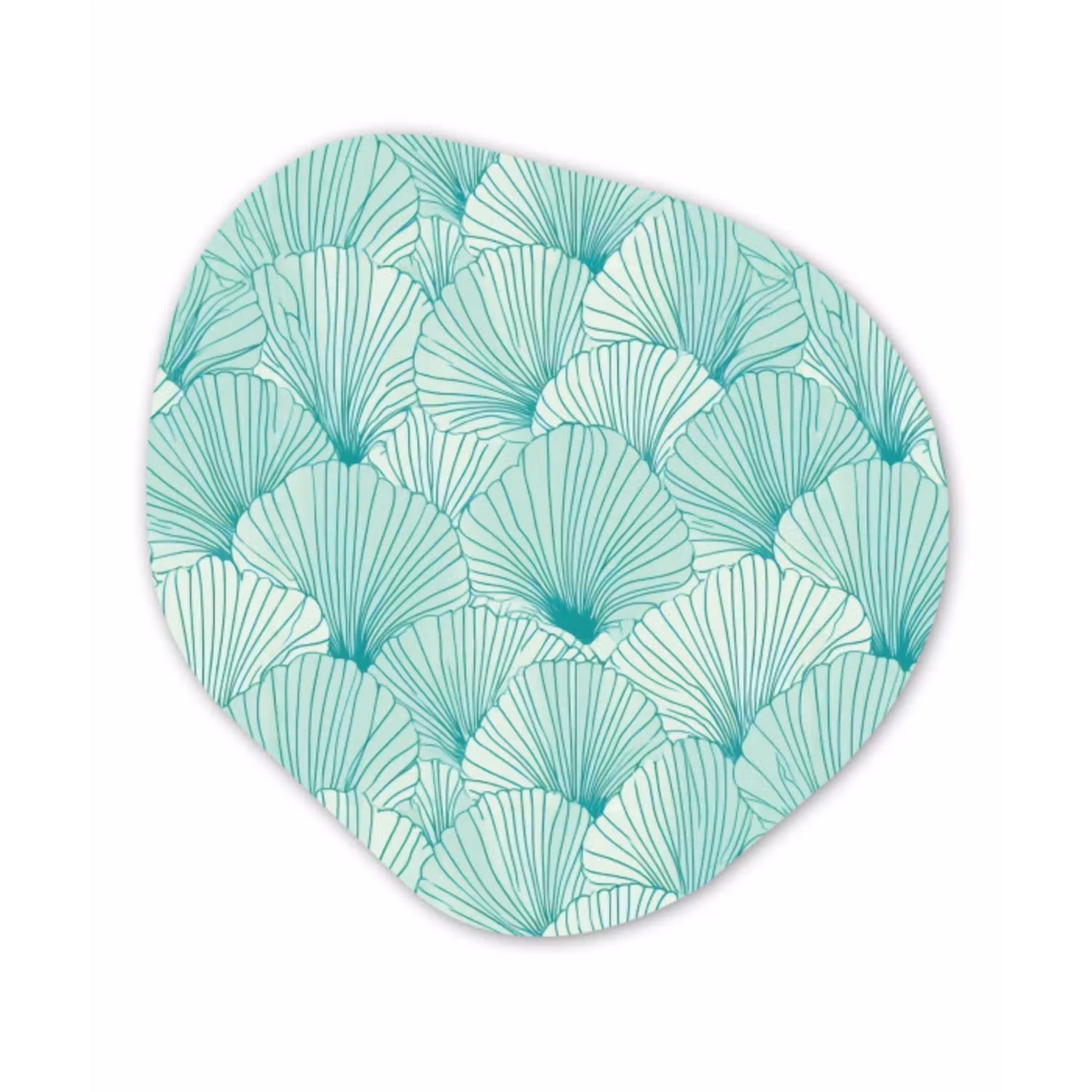 Groen - Wit - Ginko - Getekend - Textuur Wandcirkel Organisch Aluminium middel 851 -3d