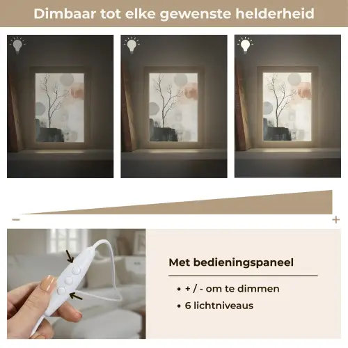 Wabi sabi - Beige - Plant Light Box met kabel (Tafellamp) klein -USP_dimbaarNL