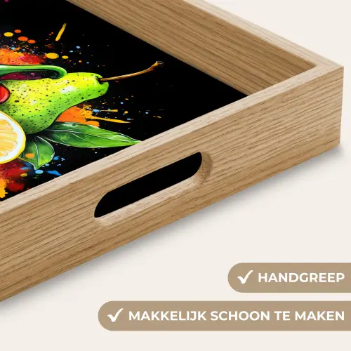 Paprika - Peer - Citroen - Graffiti - Verf - Abstract Dienblad Rechthoek middel -USP_HandgreepNL