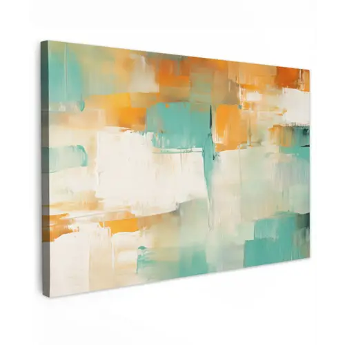 Kunst - Abstract - Blauw - Wit canvas 2cm klein -z3d