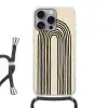 Boogvormen - Zwart - Strak Hoesje iPhone 16 Pro Max met koord klein -3d